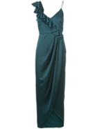 Shona Joy Ruffle Front Maxi Dress - Green