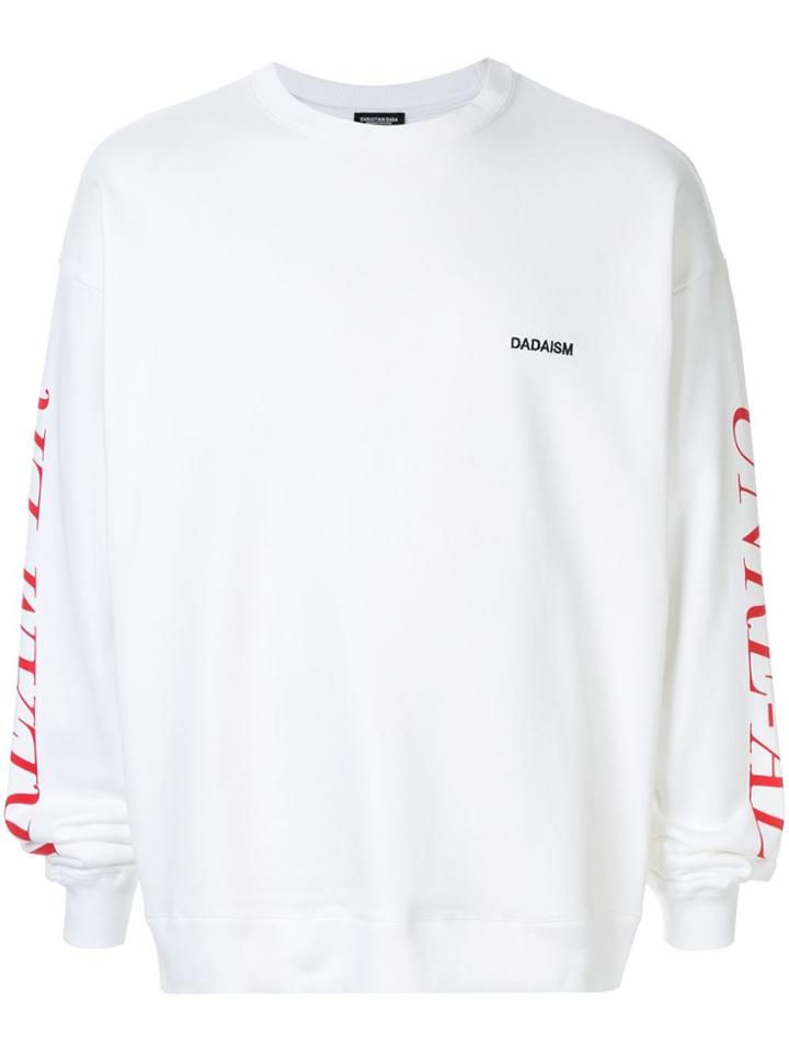 Christian Dada Dadaism Embroidery Sweatshirt - White