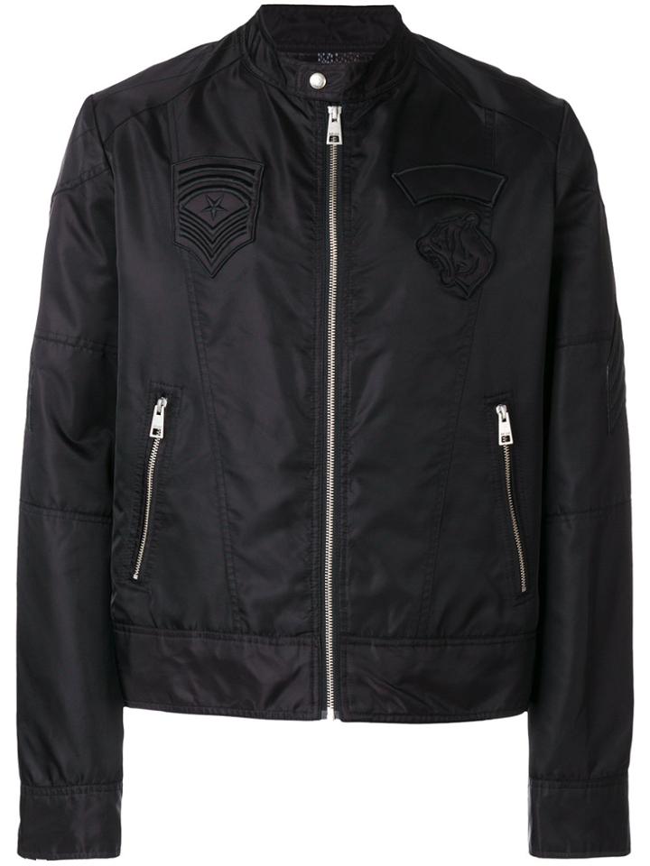 Just Cavalli Zipped Biker Jacket - Black