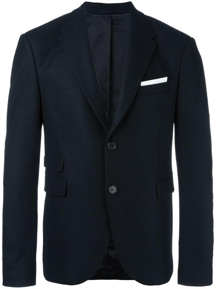 Neil Barrett Flap Pocket Blazer, Men's, Size: 46, Black, Wool/nylon/polyester/viscose