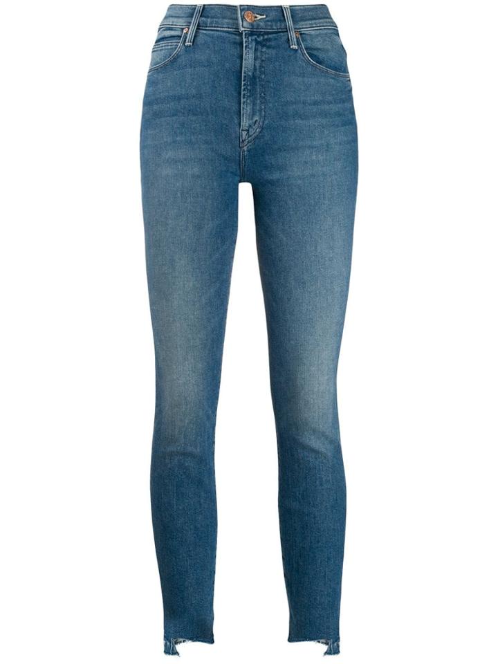 Mother Stunner Two Step Fray Jeans - Blue