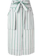 Cédric Charlier Striped Midi Skirt - Grey