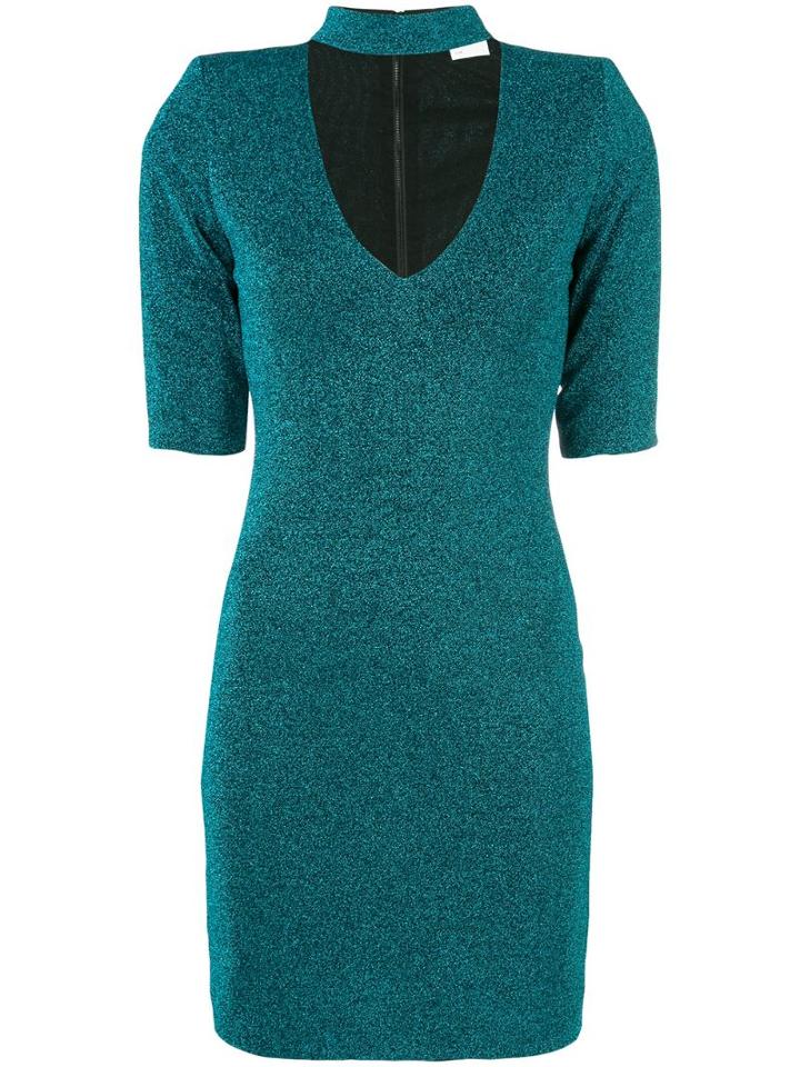 Alice+olivia Inka Glitter Mini Dress - Blue