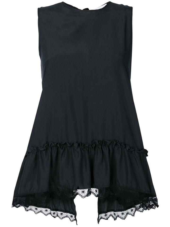 P.a.r.o.s.h. Frill Hem Blouse - Black