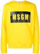 Msgm Logo Pullover - Yellow