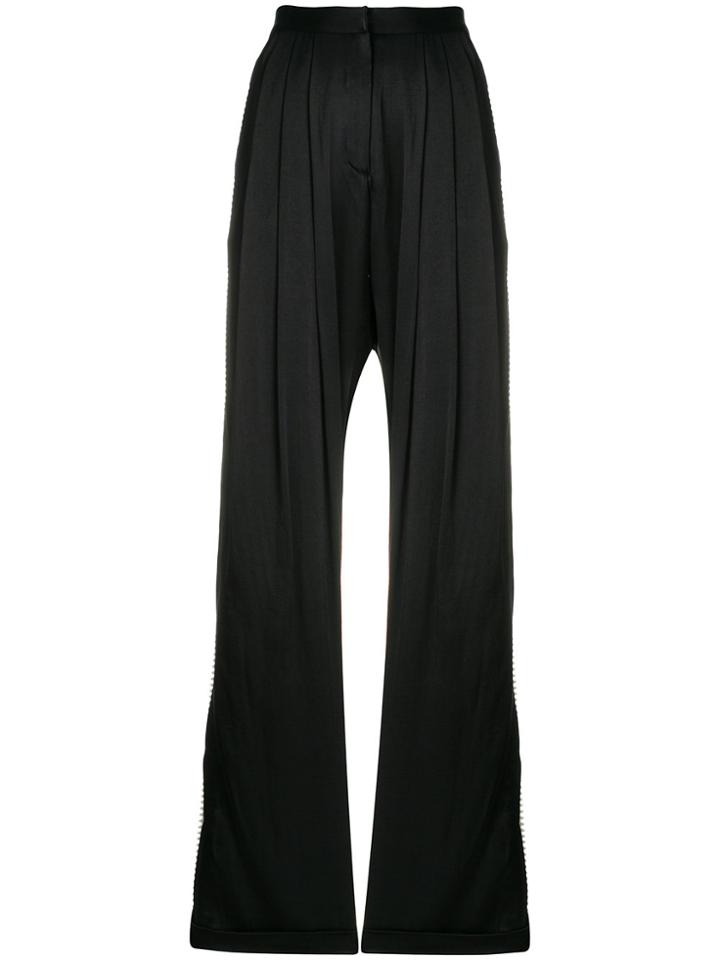 Alcoolique Pleated Flared Trousers - Black