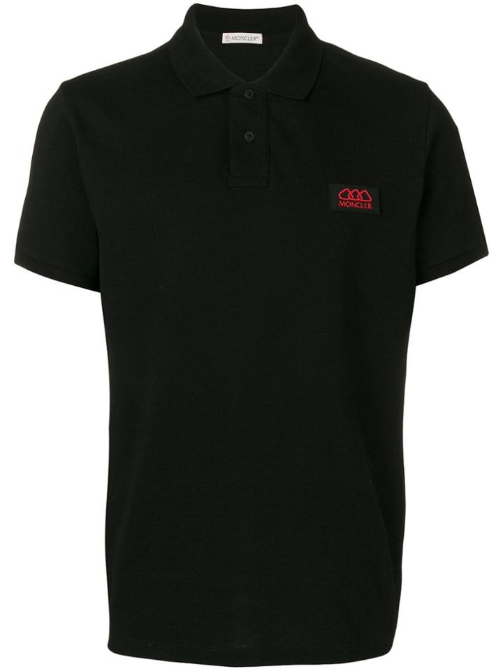 Moncler Embroidered Logo Polo Shirt - Black