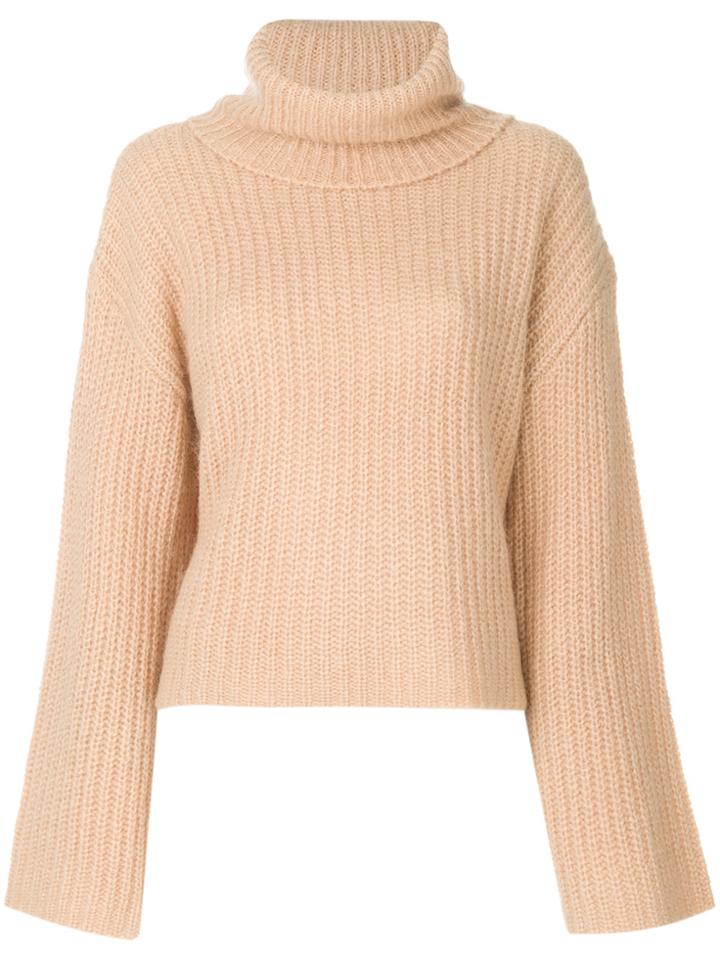 Kendall+kylie Cross Back Turtleneck Jumper - Brown