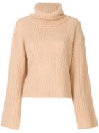 Kendall+kylie Cross Back Turtleneck Jumper - Brown