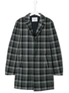 Dondup Kids Teen Checkered Coat - Blue