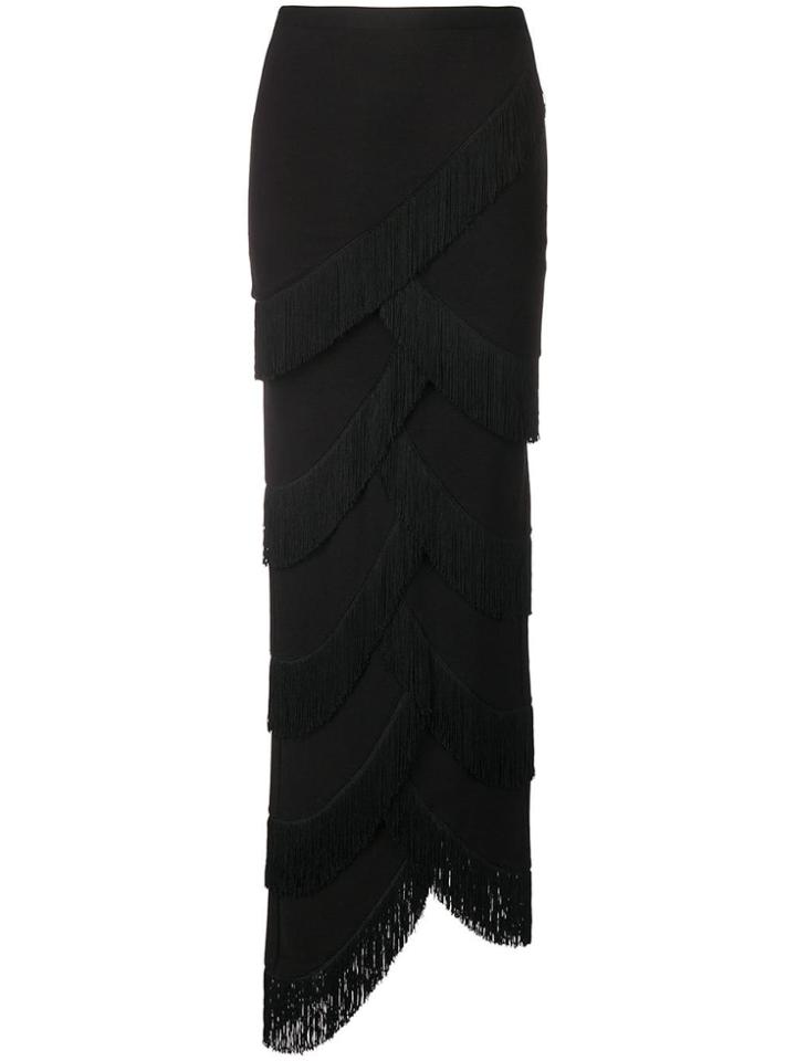 Y / Project High Waisted Fringed Skirt - Black