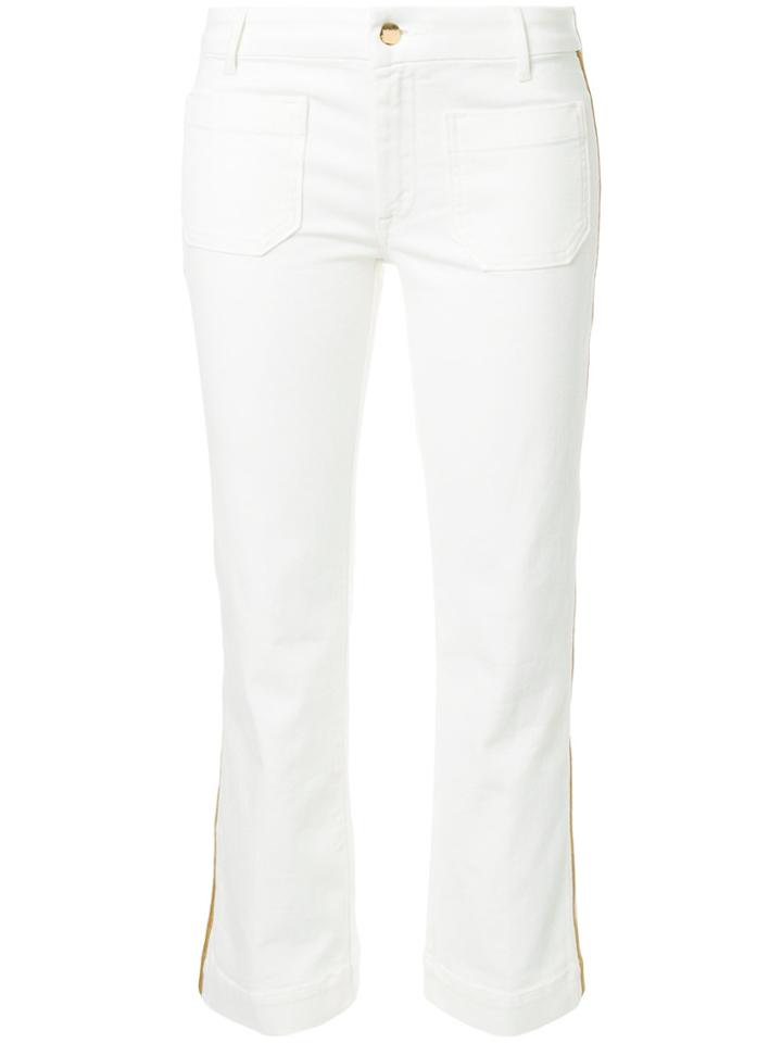 The Seafarer Side Stripe Cropped Jeans - White