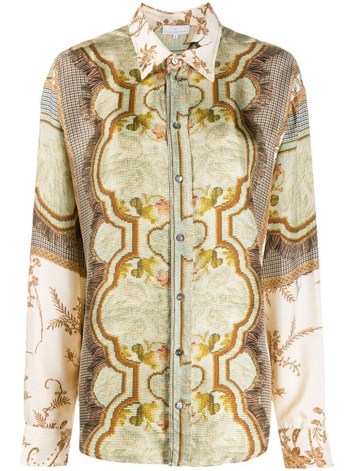 Pierre-louis Mascia Embroidered Long-sleeve Blouse - Neutrals