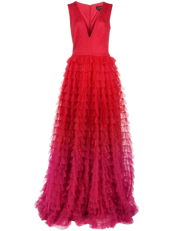 Tadashi Shoji Ombré Tulle Gown - Red