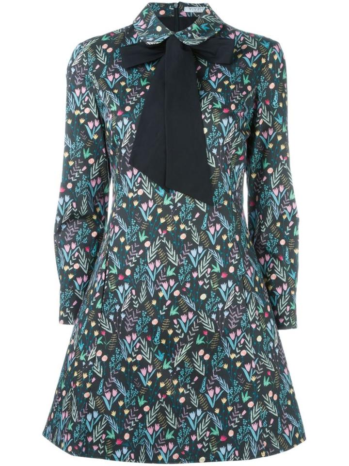 Vivetta Floral Print Mini Dress, Women's, Size: 44, Green, Cotton/spandex/elastane