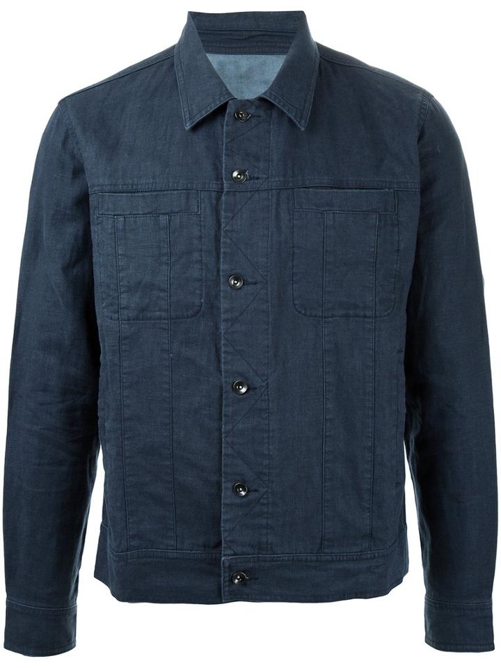 Venroy - Chest Pockets Shirt Jacket - Men - Cotton/linen/flax - Xs, Blue, Cotton/linen/flax