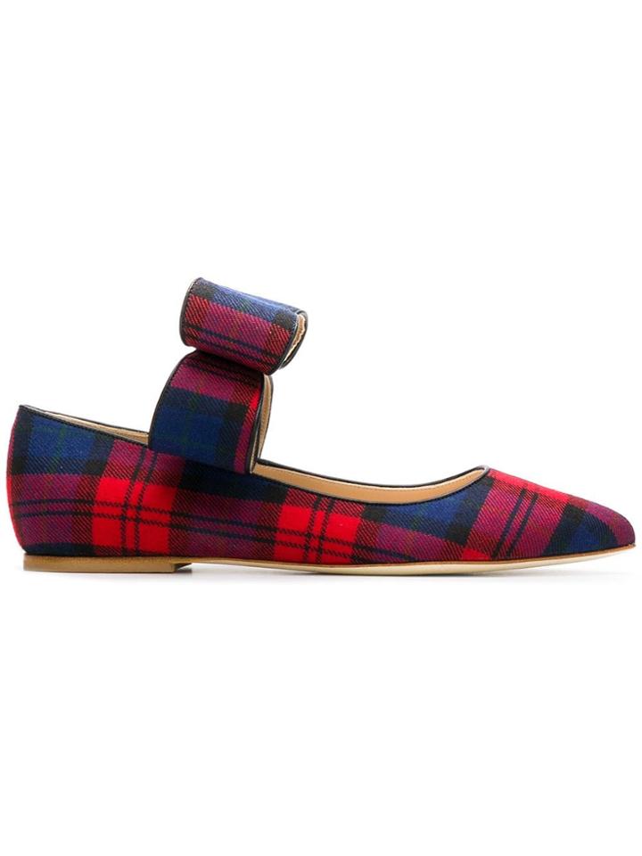 Polly Plume Tartan Flats - Blue