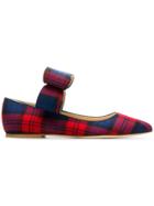 Polly Plume Tartan Flats - Blue