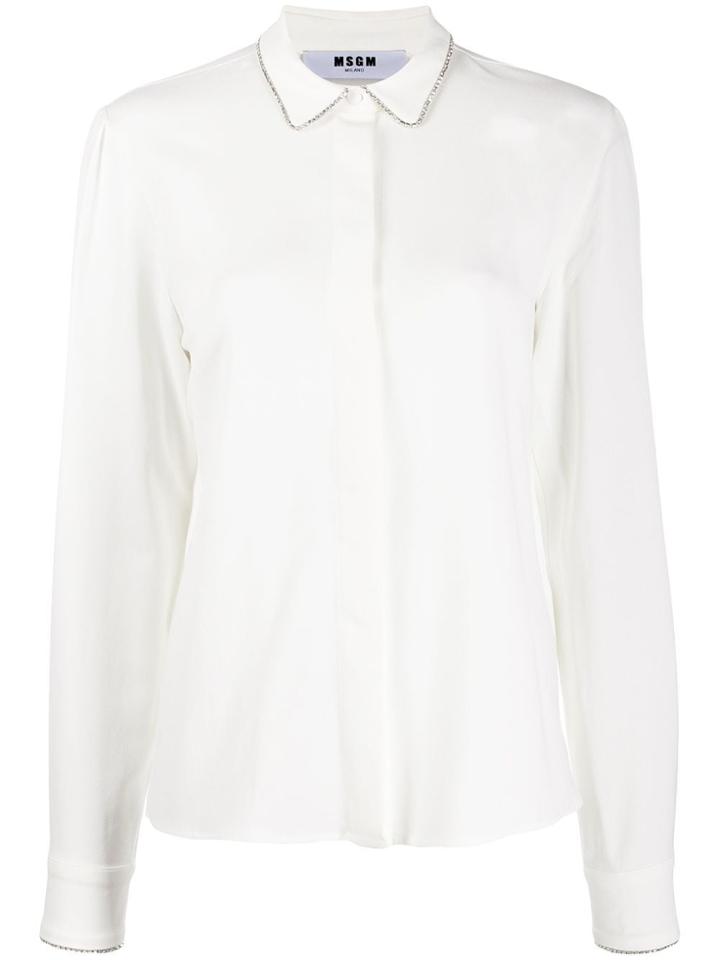 Msgm Embellished Trim Shirt - White