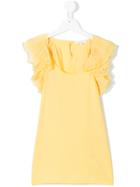 Chloé Kids Scalloped Ruffle Trim Tank Top - Yellow & Orange