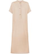Agnona Long Shirt Tunic Dress - Brown