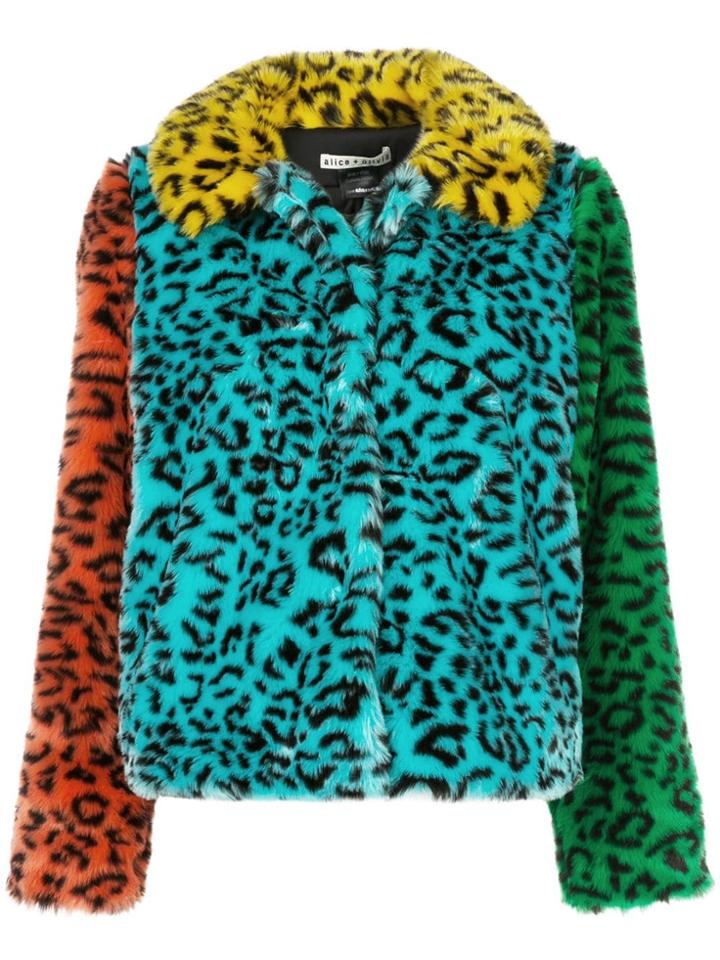 Alice+olivia Jerrie Faux Fur Coat - Blue