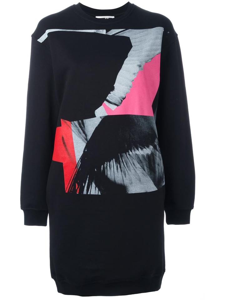 Mcq Alexander Mcqueen Wing Collage Sweatshirt Dress, Women's, Size: Large, Black, Cotton