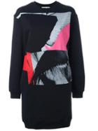 Mcq Alexander Mcqueen Wing Collage Sweatshirt Dress, Women's, Size: Large, Black, Cotton