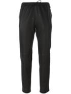 Alexander Wang Straight Leg Trousers, Women's, Size: 10, Black, Lamb Skin/polyester