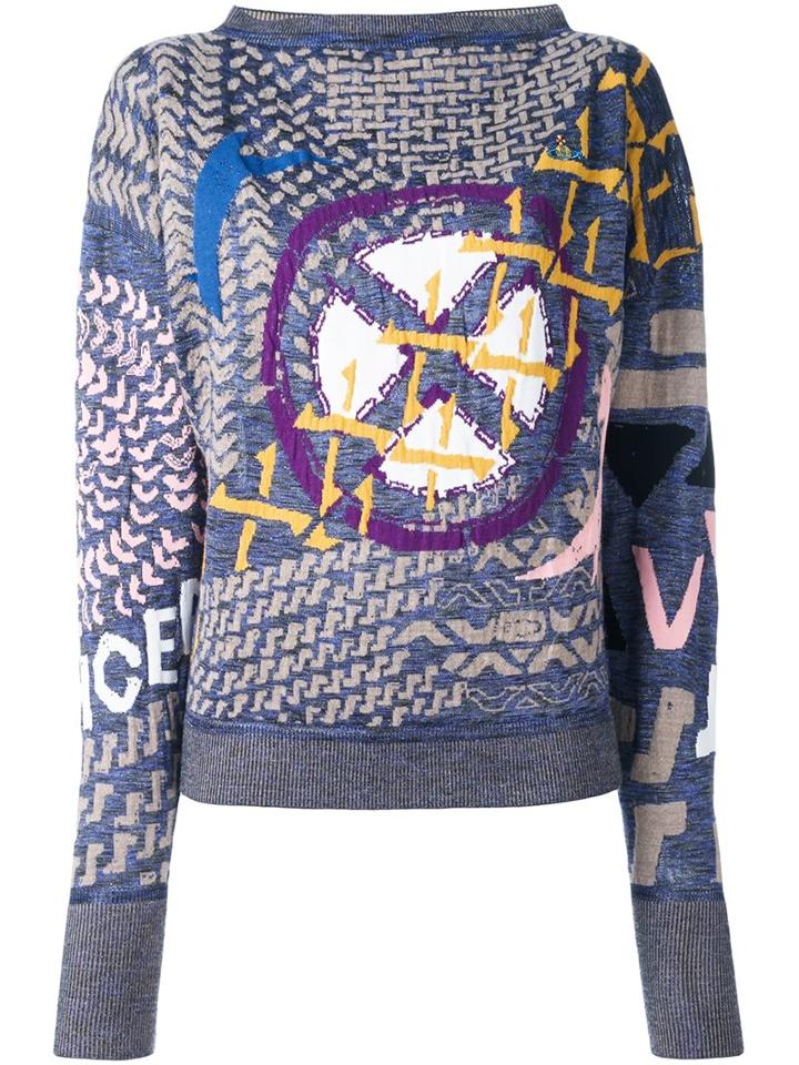 Vivienne Westwood Red Label Multiple Patterns Pullover, Women's, Size: Medium, Cotton/polyamide/polyester/wool