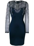 Just Cavalli Crocco Print Longsleeved Dress - Blue