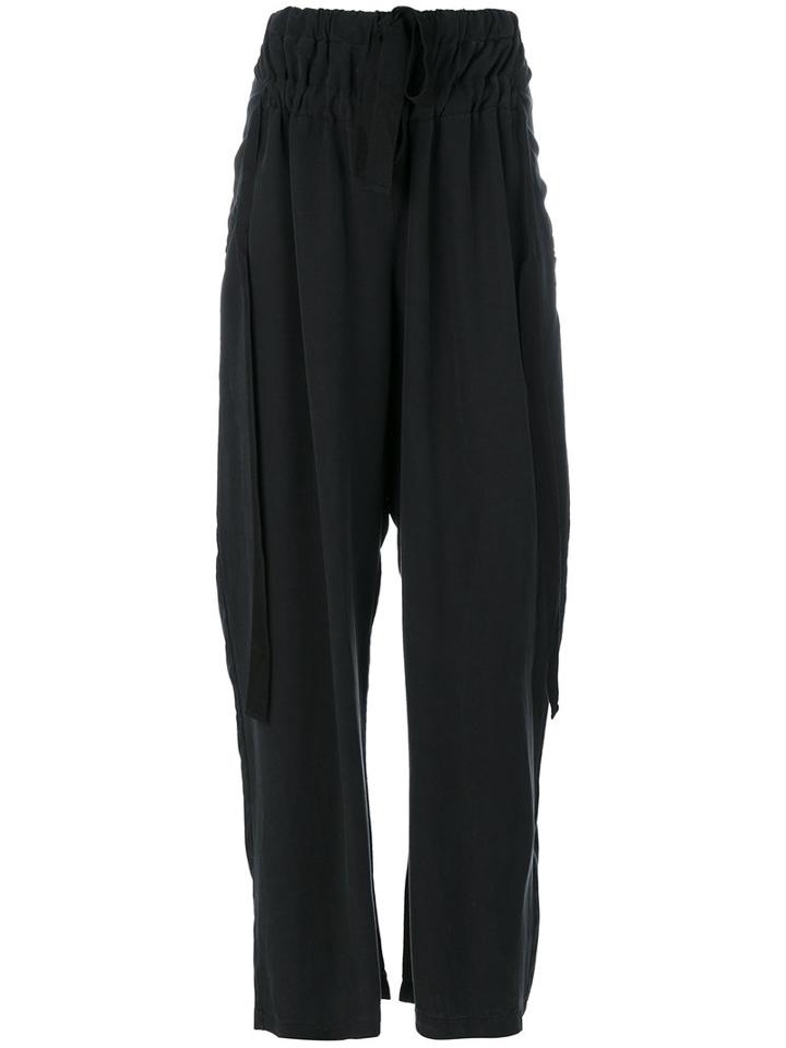 Lost & Found Rooms - Wide-legged Drawstring Trousers - Women - Tencel - L, Black, Tencel