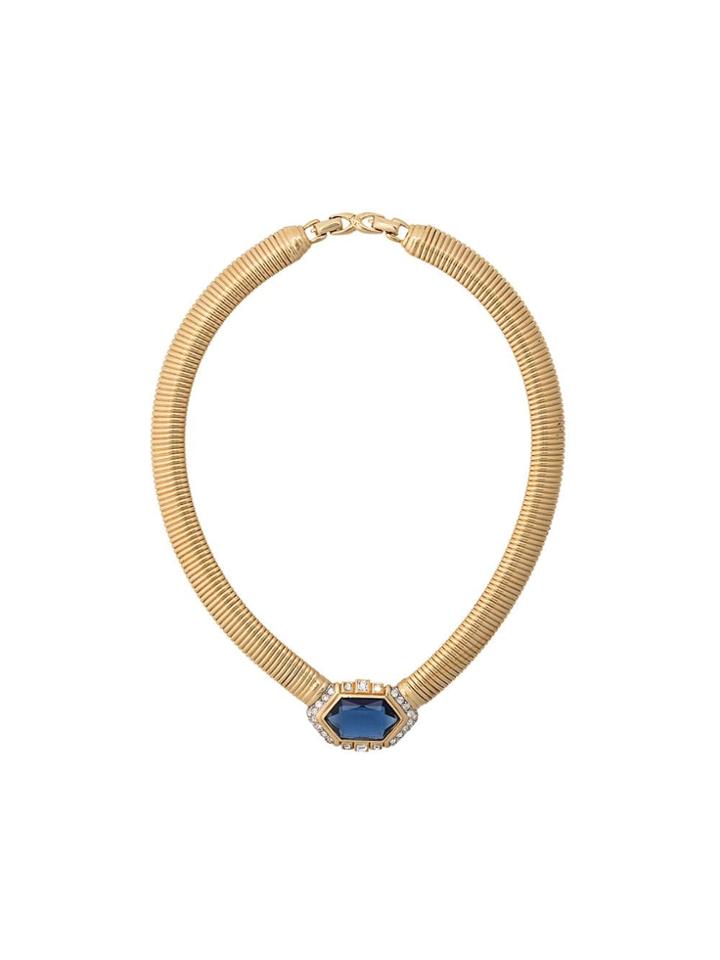 Nina Ricci Vintage 1980's Vintage Ribbed Collar - Gold