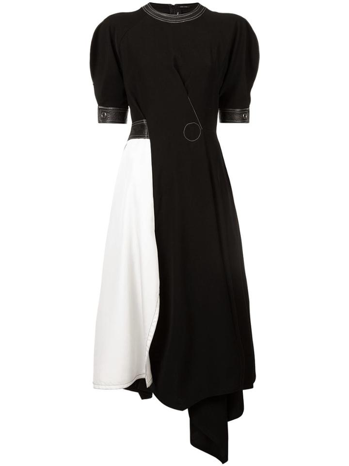 Yigal Azrouel Asymmetric Colour Block Dress - Black