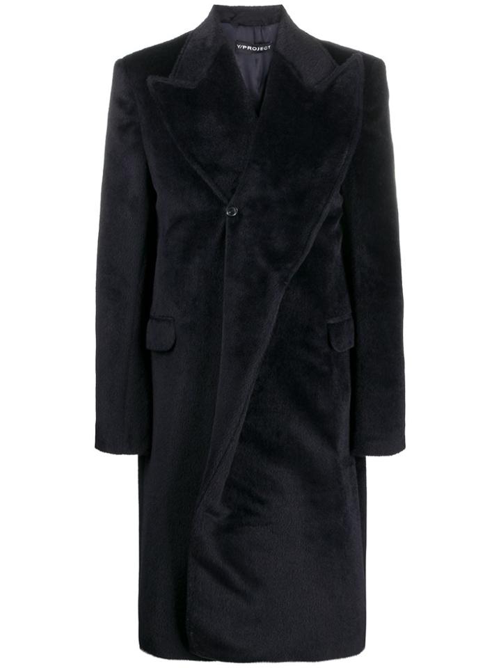 Y/project Pointed Lapel Coat - Black