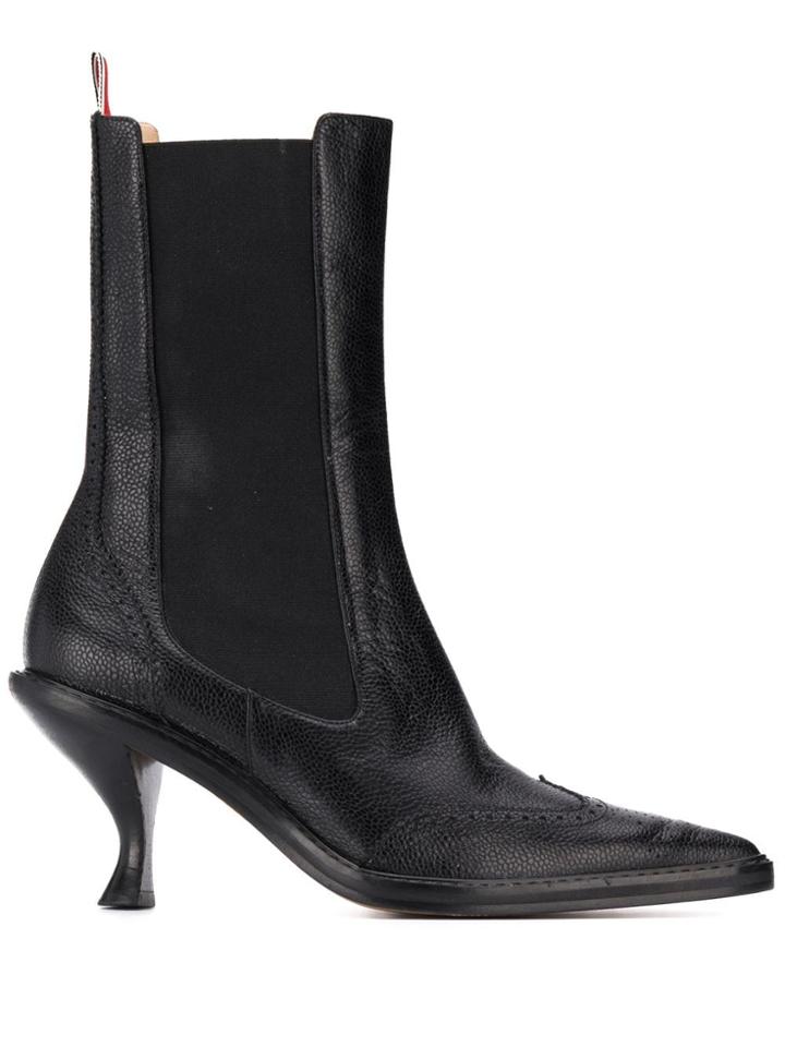 Thom Browne Brogued Wingtip Chelsea Boot - Black