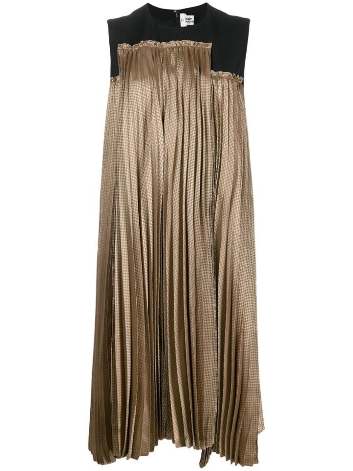 Comme Des Garçons Noir Kei Ninomiya Houndstooth-print Pleated Midi