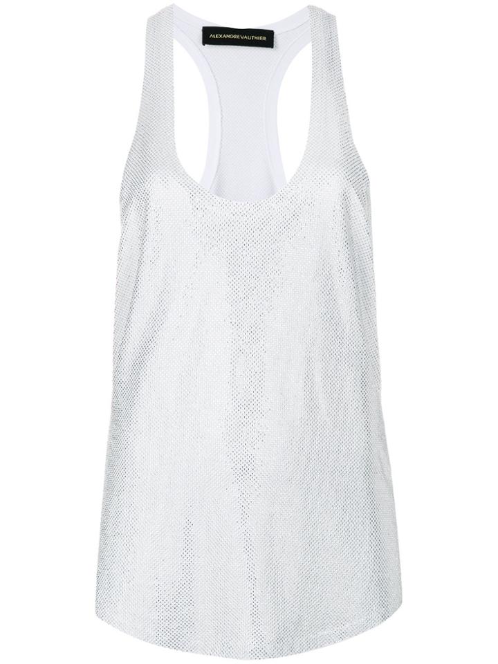 Alexandre Vauthier Studded Long Vest - White
