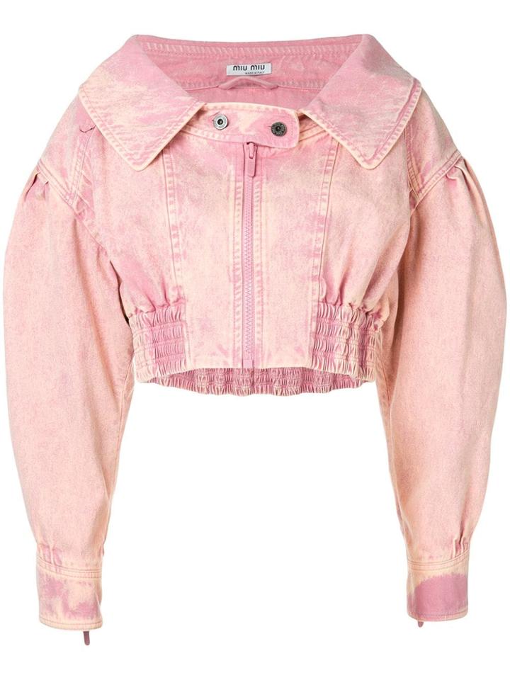 Miu Miu Cropped Jacket - Pink