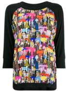 Ultràchic Girl Print Jersey Top - Black