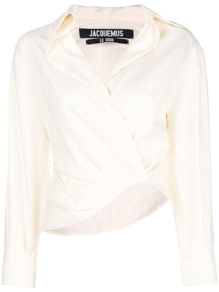 Jacquemus Asymmetric Wrap Front Shirt - Nude & Neutrals