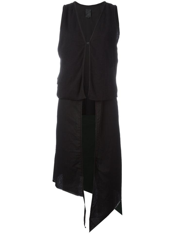 Thom Krom Asymmetric Layered Waistcoat, Women's, Size: Large, Black, Cotton
