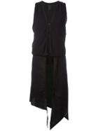 Thom Krom Asymmetric Layered Waistcoat, Women's, Size: Large, Black, Cotton