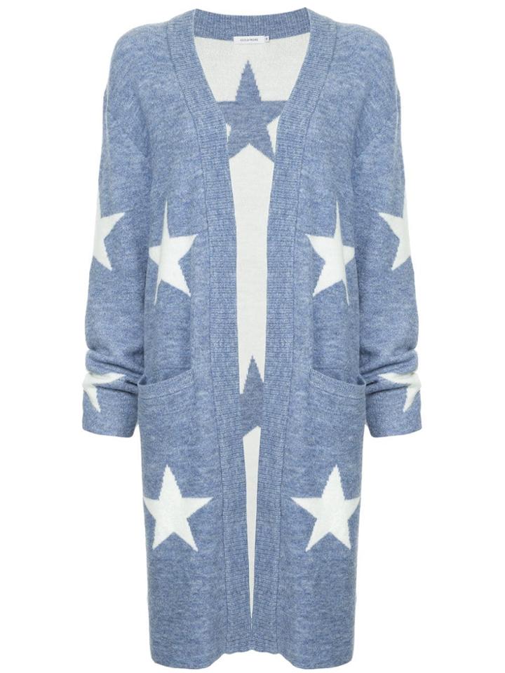 Guild Prime Star Print Long Cardigan - Blue