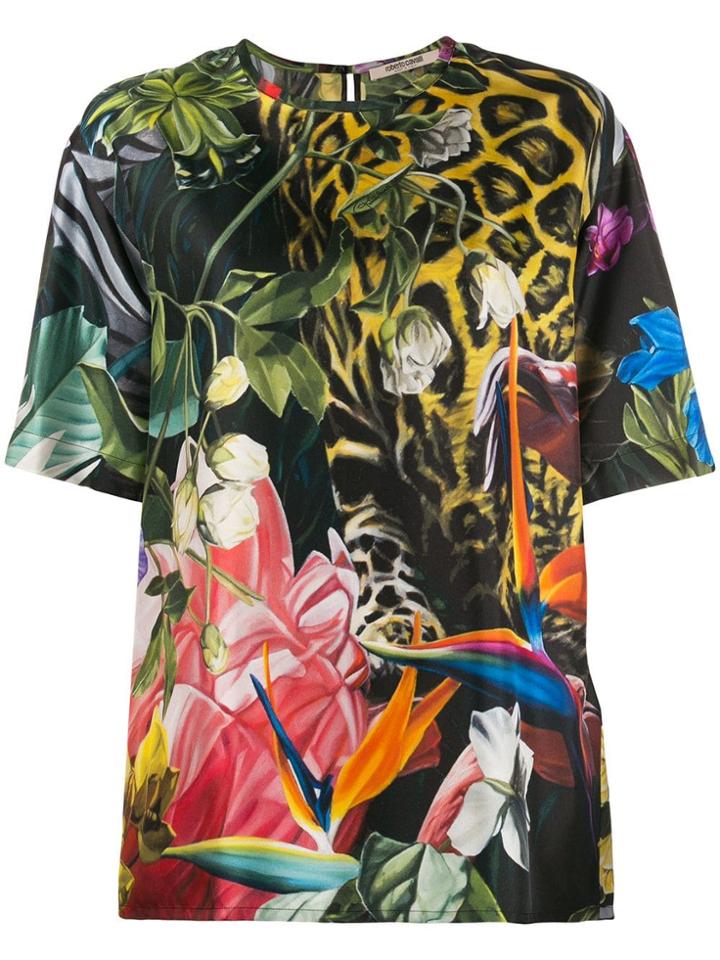 Roberto Cavalli Tropical Print T-shirt - Green