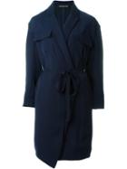 Alexandre Vauthier Wrap Dress, Women's, Size: 40, Blue, Polyester