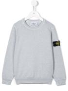 Stone Island Kids Logo Arm Patch Sweatshirt, Boy's, Size: 10 Yrs, Grey