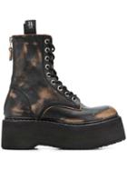 R13 Distressed Platform Boots - Black