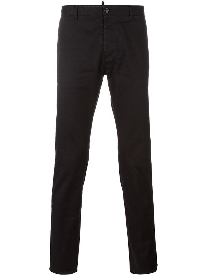 Dsquared2 Slim Fit Chinos, Men's, Size: 46, Black, Cotton/spandex/elastane