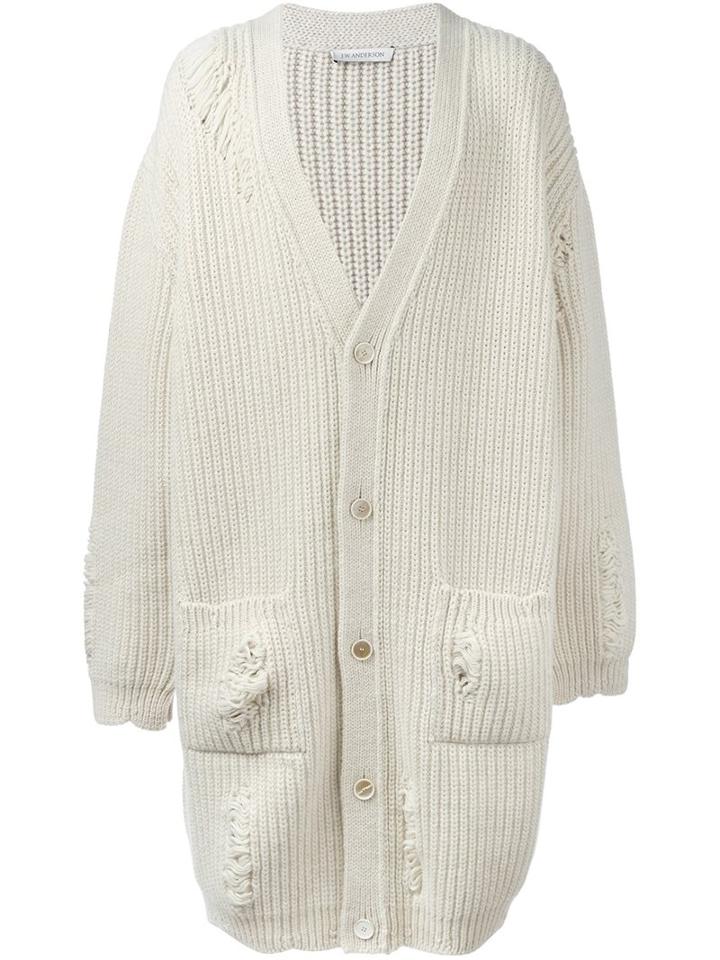 J.w.anderson Chunky Oversized Cardigan, Men's, Size: Medium/large, Nude/neutrals, Wool/alpaca